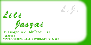 lili jaszai business card